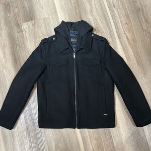 GUESS Men’s Hoodie Black Zip-Up Jacket